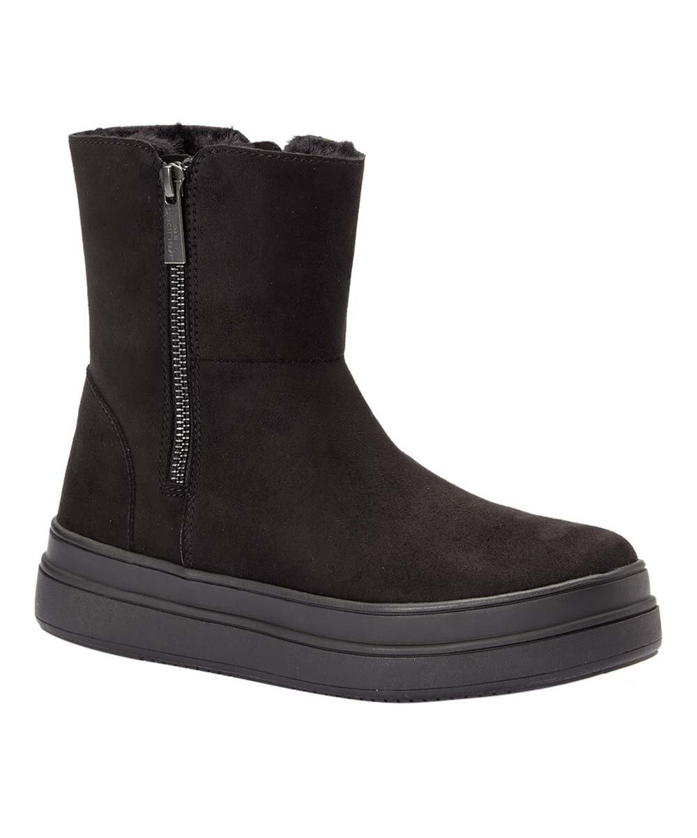 J/Slides NYC TRISTAN Black Waterproof Suede Bootie(All Black)